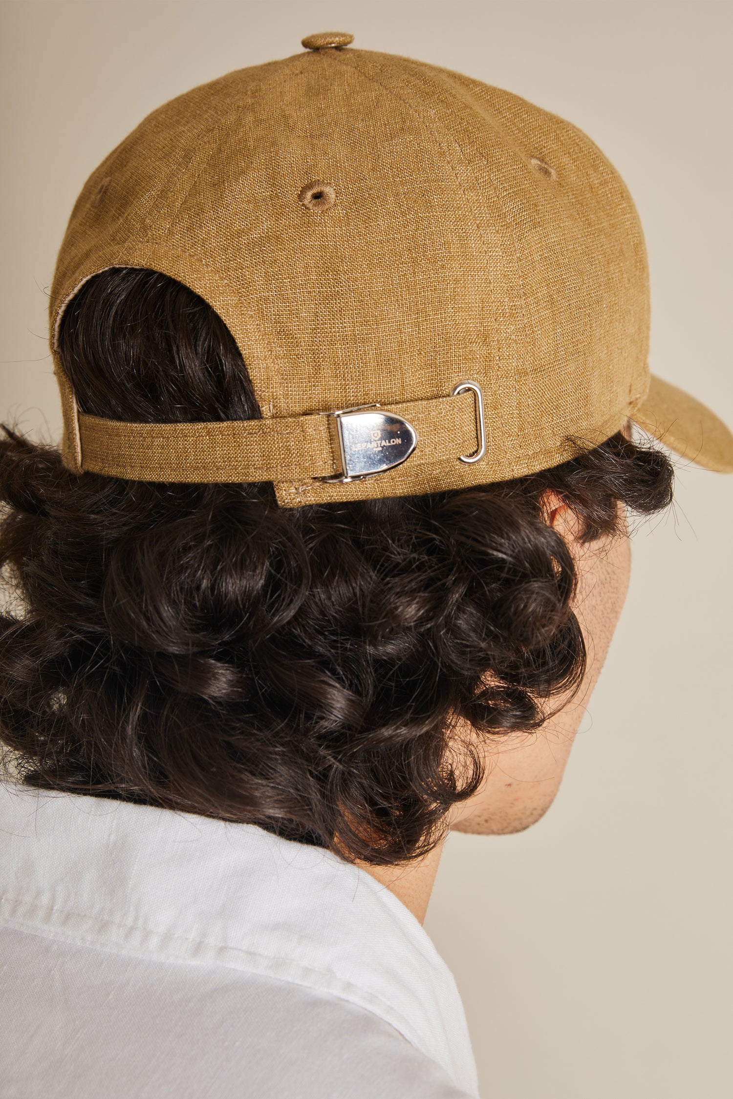 Casquette coton lin beige foncée